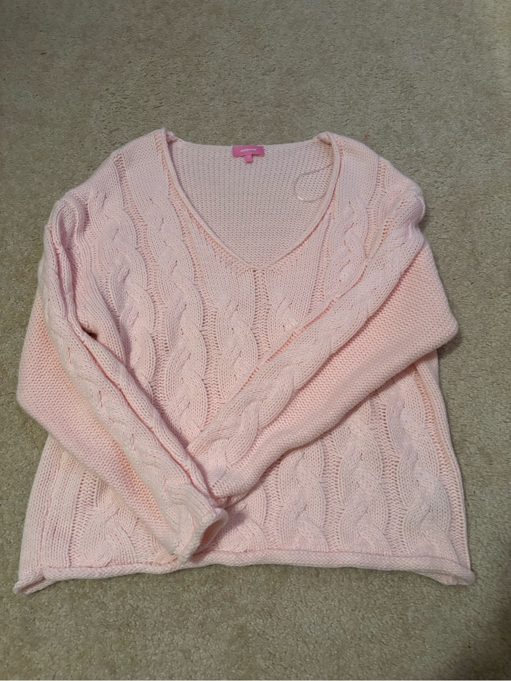 Edikted Knit V-Neck Sweater - Pink